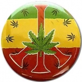 PEACE - Rasta Marihuana - odznak