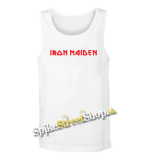IRON MAIDEN - Red Logo - Mens Vest Tank Top - biele