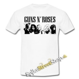 GUNS N ROSES - Logo & Band - biele pánske tričko