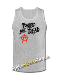ANARCHY - Punks Not Dead - Mens Vest Tank Top - šedé