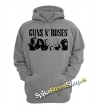 GUNS N ROSES - Logo & Band - šedá pánska mikina