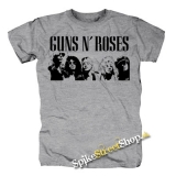 GUNS N ROSES - Logo & Band - sivé pánske tričko