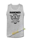 RAMONES - 1974 - Mens Vest Tank Top - šedé