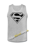 SUPERMAN - Logo - Mens Vest Tank Top - šedé