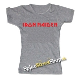 IRON MAIDEN - Red Logo - šedé dámske tričko