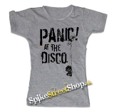 PANIC AT THE DISCO - Biele Logo - šedé dámske tričko