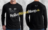 CAT - Cierna Macka - čierne pánske tričko s dlhými rukávmi
