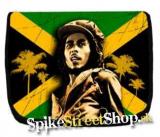 BOB MARLEY - Tvár na pozadí jamajskej zástavy - taška na rameno
