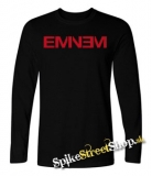 EMINEM - Red Logo - čierne pánske tričko s dlhými rukávmi