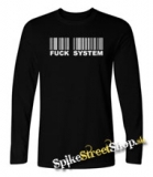 FUCK SYSTEM - čierne pánske tričko s dlhými rukávmi