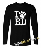 I LOVE ED SHEERAN - čierne pánske tričko s dlhými rukávmi