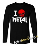 I LOVE METAL - čierne pánske tričko s dlhými rukávmi