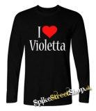 I LOVE VIOLETTA - čierne pánske tričko s dlhými rukávmi