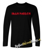 IRON MAIDEN - Red Logo - čierne pánske tričko s dlhými rukávmi