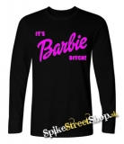 IT'S BARBIE BITCH - Pink Logo - čierne pánske tričko s dlhými rukávmi