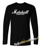 MARSHALL - Logo - čierne pánske tričko s dlhými rukávmi