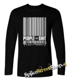 PEOPLE SHIT - čierne pánske tričko s dlhými rukávmi