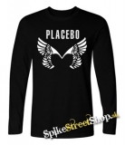 PLACEBO - Wings Logo - čierne pánske tričko s dlhými rukávmi