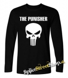 PUNISHER - Logo & Lebka - čierne pánske tričko s dlhými rukávmi