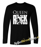 QUEEN - We Will Rock You - čierne pánske tričko s dlhými rukávmi