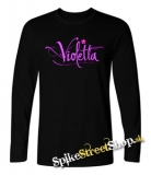 VIOLETTA - Logo - čierne pánske tričko s dlhými rukávmi