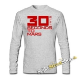 30 SECONDS TO MARS - Red Logo - šedé pánske tričko s dlhými rukávmi