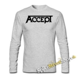 ACCEPT - Logo - šedé pánske tričko s dlhými rukávmi