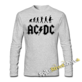 AC/DC - Evolution - šedé pánske tričko s dlhými rukávmi
