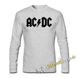 ACDC - Logo - šedé pánske tričko s dlhými rukávmi