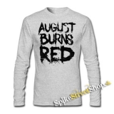 AUGUST BURNS RED - Logo - šedé pánske tričko s dlhými rukávmi