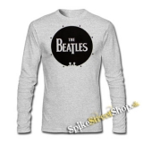 BEATLES - Drum Logo - šedé pánske tričko s dlhými rukávmi