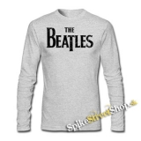 BEATLES - Logo Vintage- šedé pánske tričko s dlhými rukávmi