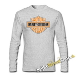 HARLEY-DAVIDSON MOTORCYCLES - šedé pánske tričko s dlhými rukávmi
