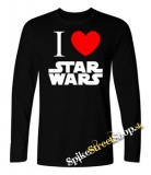 I LOVE STAR WARS - čierne pánske tričko s dlhými rukávmi