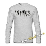IN FLAMES - Logo - šedé pánske tričko s dlhými rukávmi