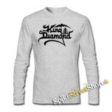 KING DIAMOND - Logo - šedé pánske tričko s dlhými rukávmi