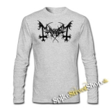 MAYHEM - Logo - šedé pánske tričko s dlhými rukávmi