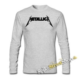 METALLICA - Logo - šedé pánske tričko s dlhými rukávmi