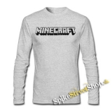 MINECRAFT - Logo - šedé pánske tričko s dlhými rukávmi