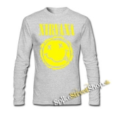 NIRVANA - Grunge Smile - šedé pánske tričko s dlhými rukávmi