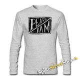 PEARL JAM - Logo - šedé pánske tričko s dlhými rukávmi