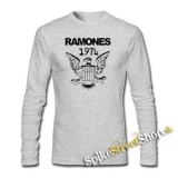 RAMONES - 1974 - šedé pánske tričko s dlhými rukávmi