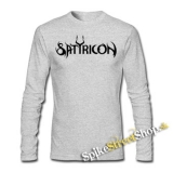 SATYRICON - Logo - šedé pánske tričko s dlhými rukávmi