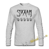 SIXX AM - Logo - šedé pánske tričko s dlhými rukávmi