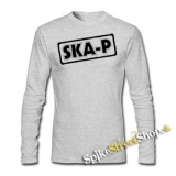 SKA-P - Logo - šedé pánske tričko s dlhými rukávmi