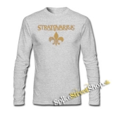 STRATOVARIUS - Gold Logo - šedé pánske tričko s dlhými rukávmi