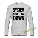 SYSTEM OF A DOWN - Logo - šedé pánske tričko s dlhými rukávmi