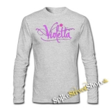 VIOLETTA - Logo - šedé pánske tričko s dlhými rukávmi