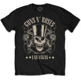 GUNS N ROSES - Top Hat Skull & Pistols Las Vegas - čierne pánske tričko