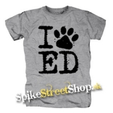 I LOVE ED SHEERAN - sivé pánske tričko
